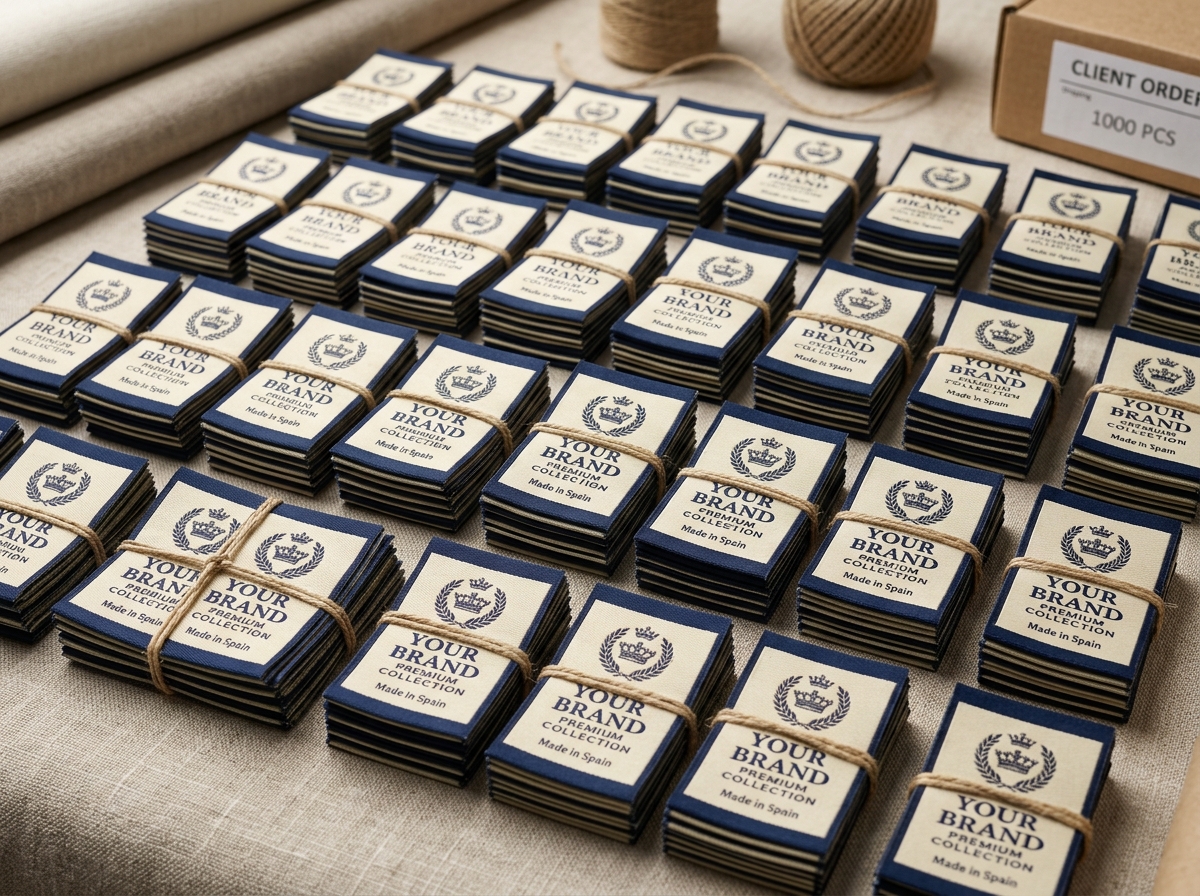 Etiquetas tejidas para una marca con acabado profesional